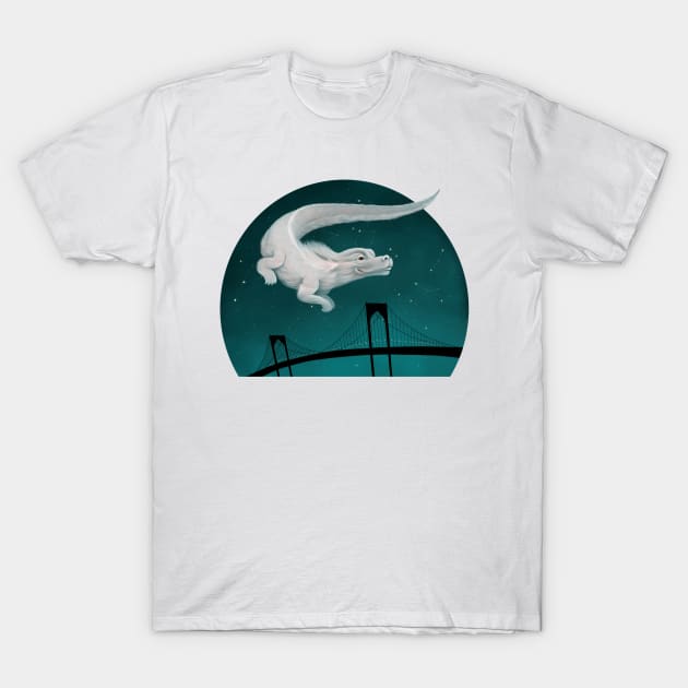 Luck Dragon Spotted Over Harbor T-Shirt by Alayna Paquette